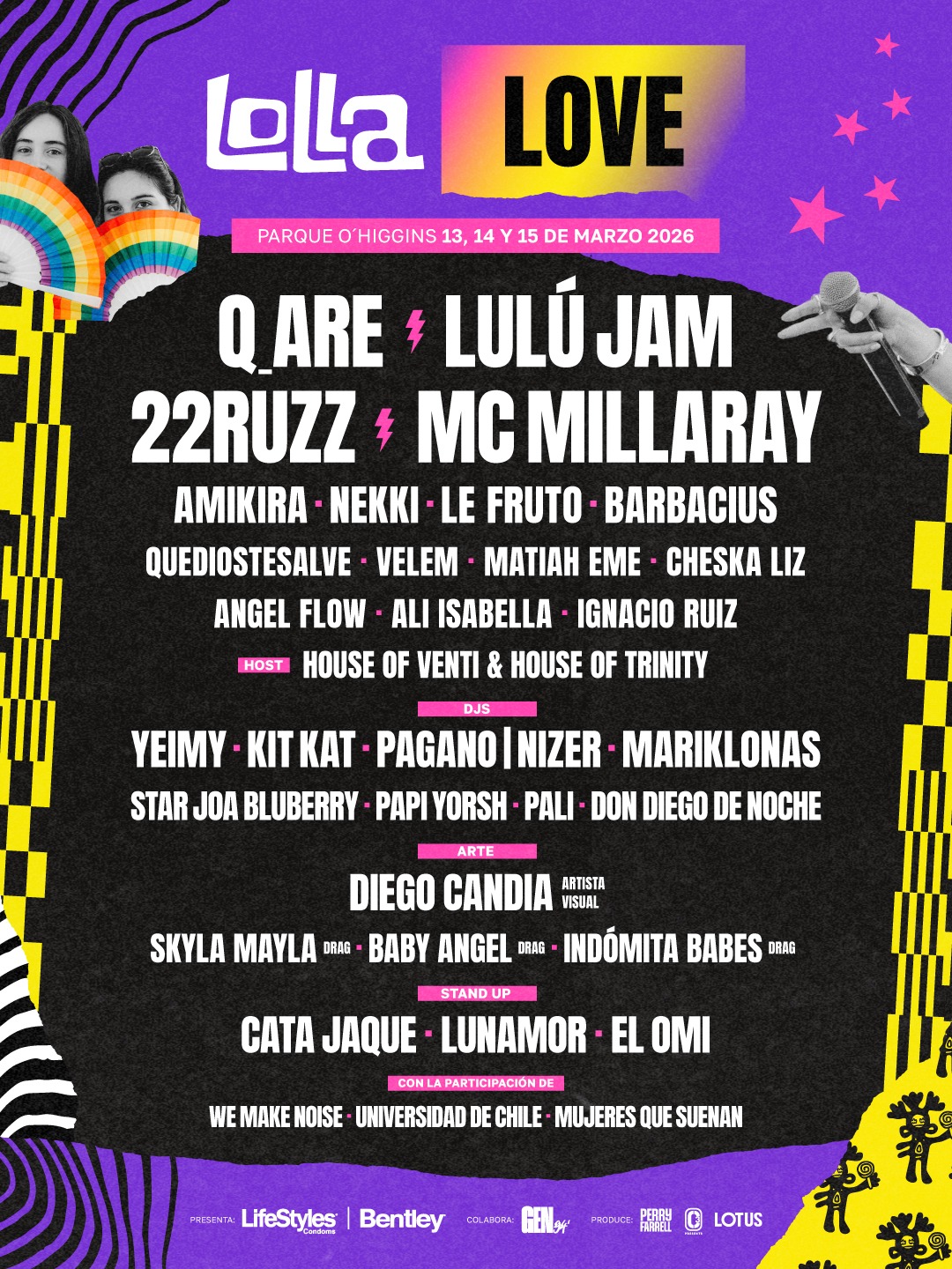 Lollpalooza Chile: Comparten cartel de Lolla Love 2026
